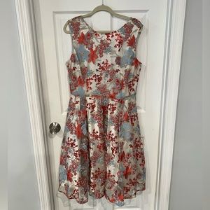 Tahari Arthur S. Levine Floral and Sequins Swing Dress